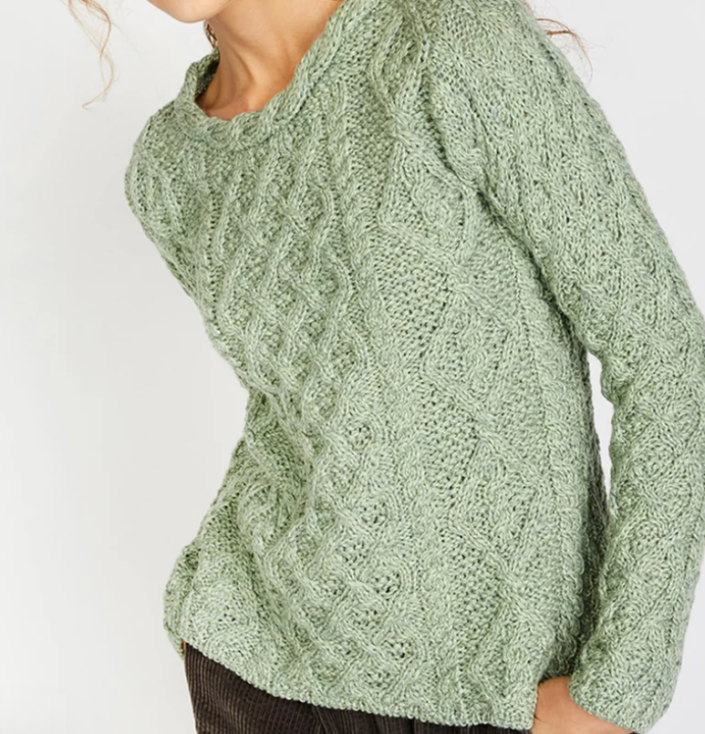 Maglione Donna Aran Honeycomb Pura Lana