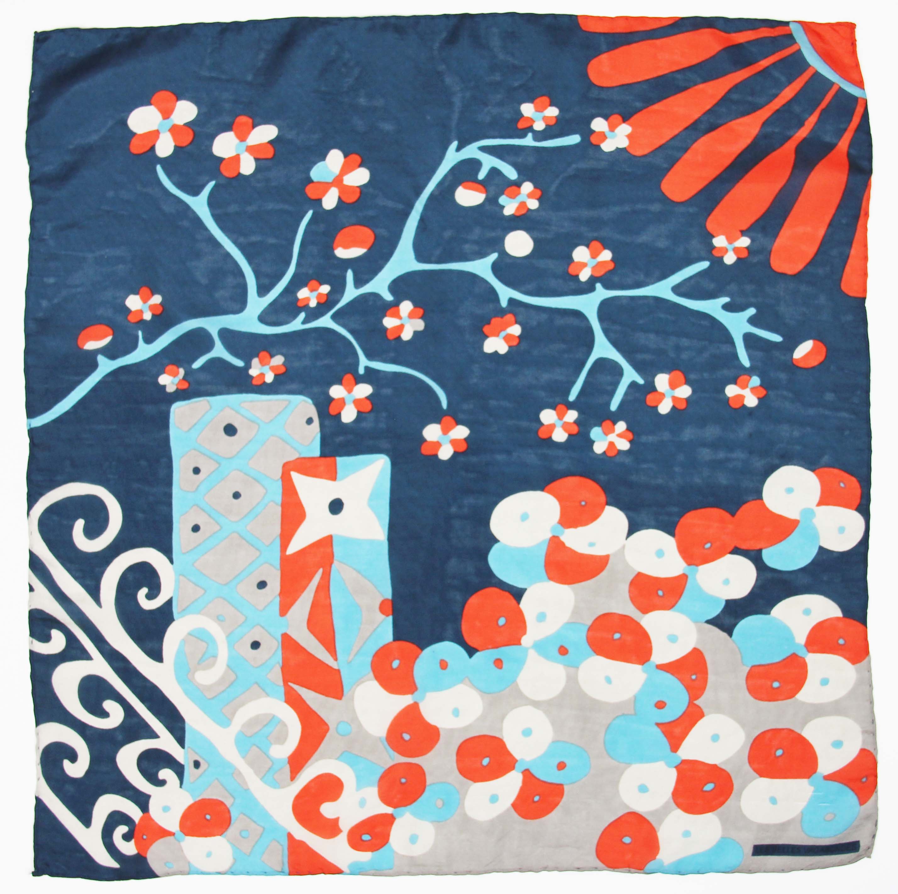 Foulard in Pura Seta 50x50 cm Sakura In Scatola Vintage - Cappelleria Bacca