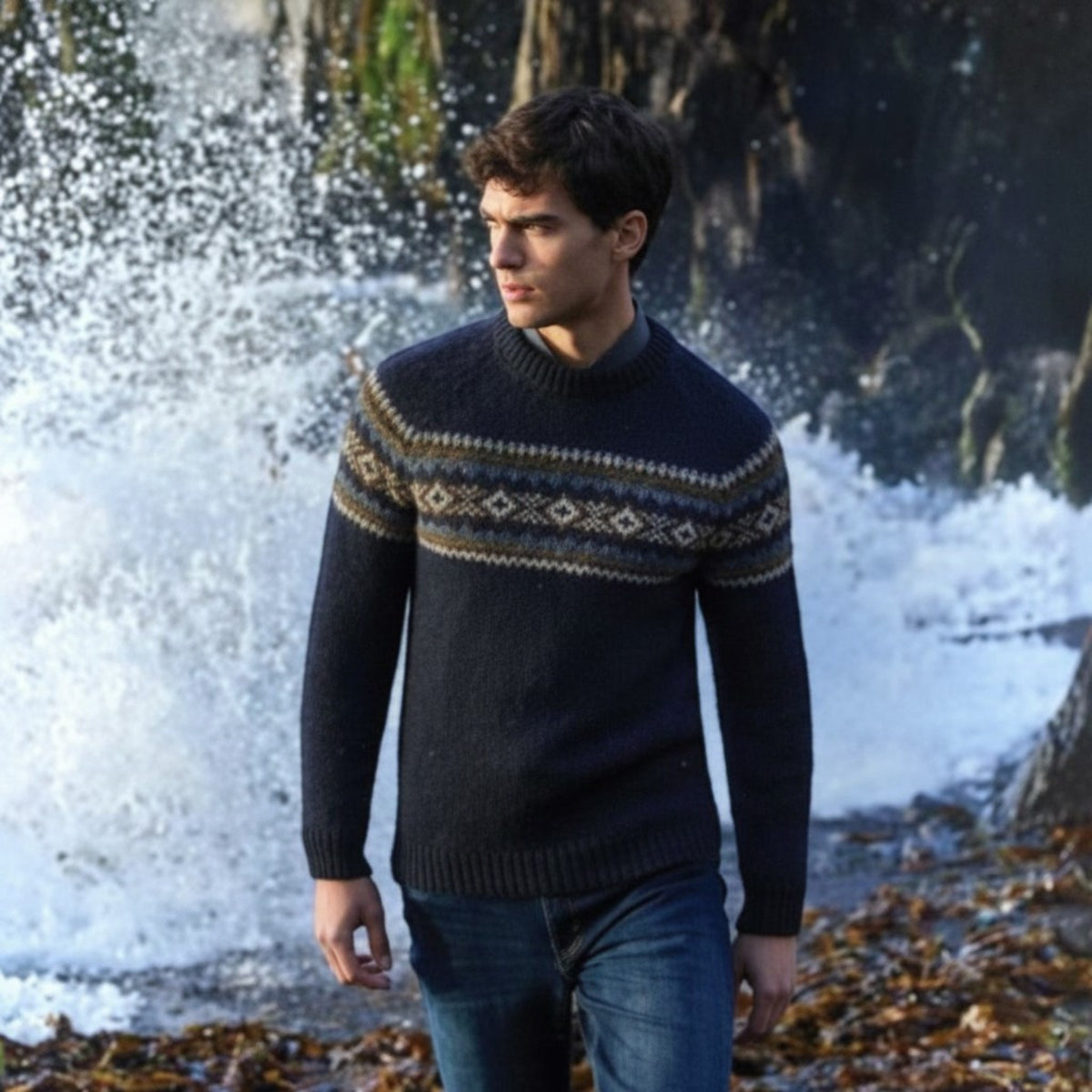 Maglione Uomo In Pura lana Donegal Fairisle