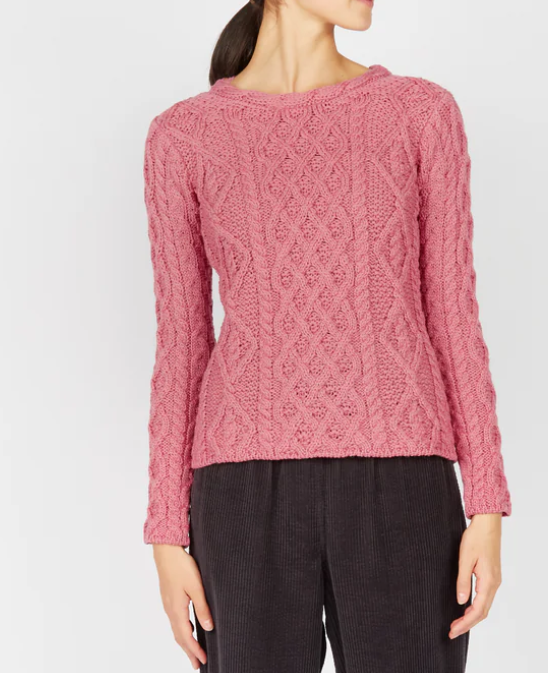 Maglione Donna Aran Honeycomb Pura Lana