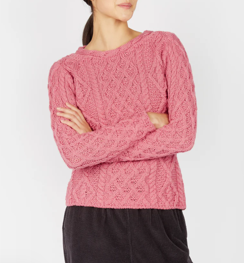 Maglione Donna Aran Honeycomb Pura Lana