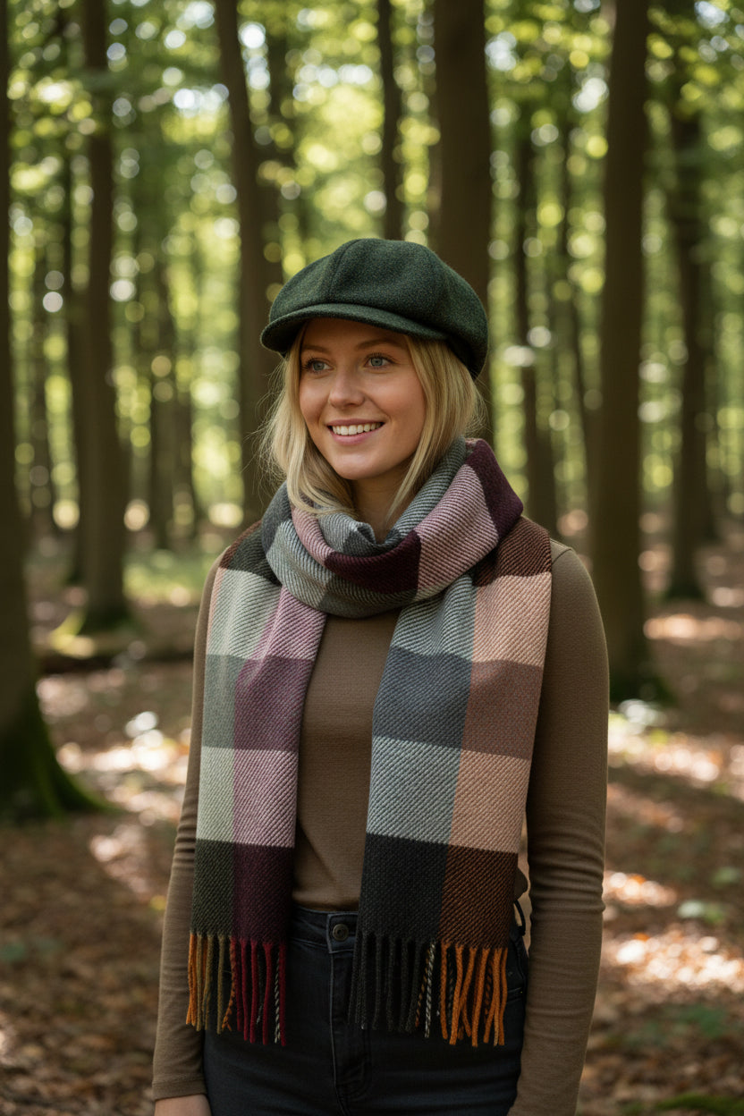 Sciarpa Unisex In Panno Di Lana 30 cm x 180 cm Check