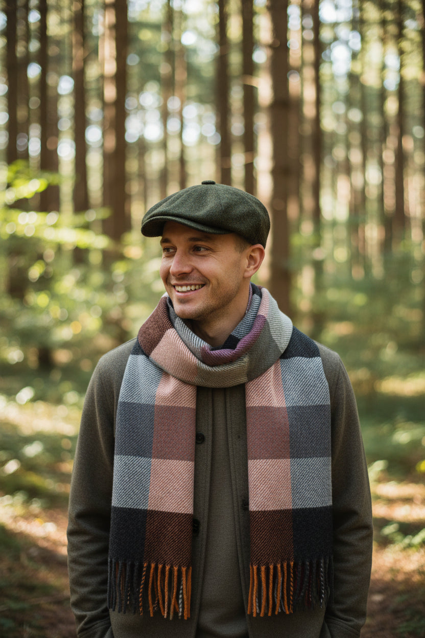 Sciarpa Unisex In Panno Di Lana 30 cm x 180 cm Check