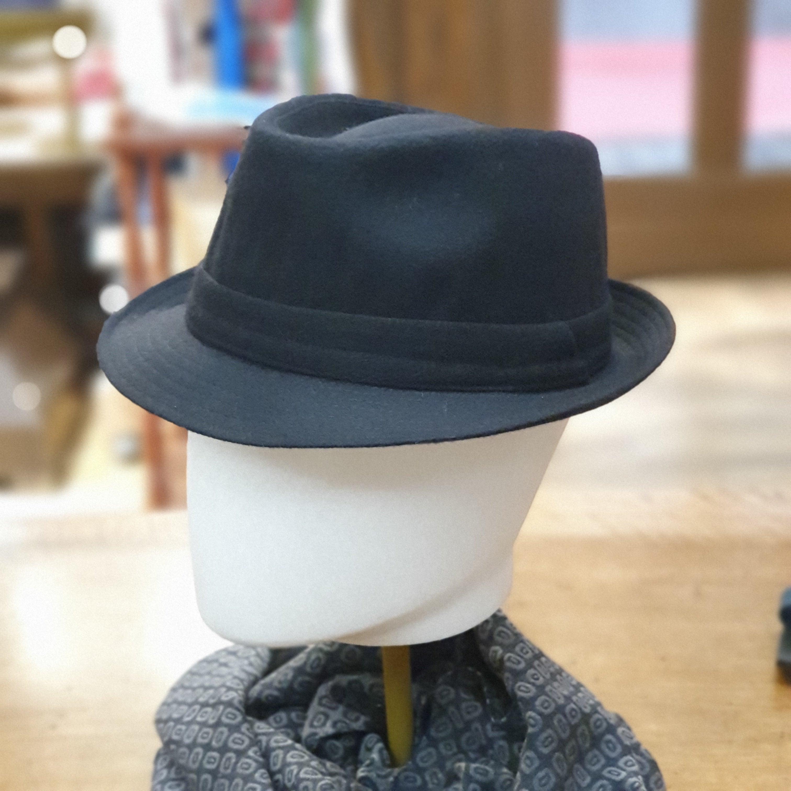 Cappello Trilby Nero In Lana - Cappelleria Bacca