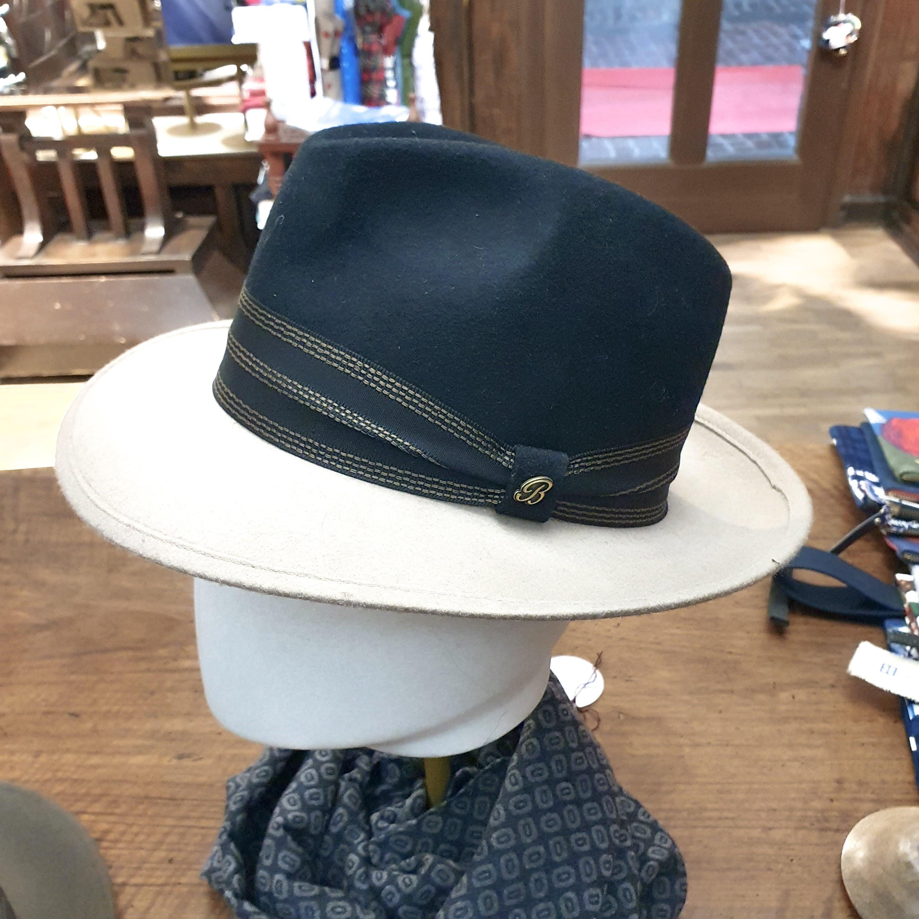 Fedora In Feltro Nero Bicolor - Cappelleria Bacca