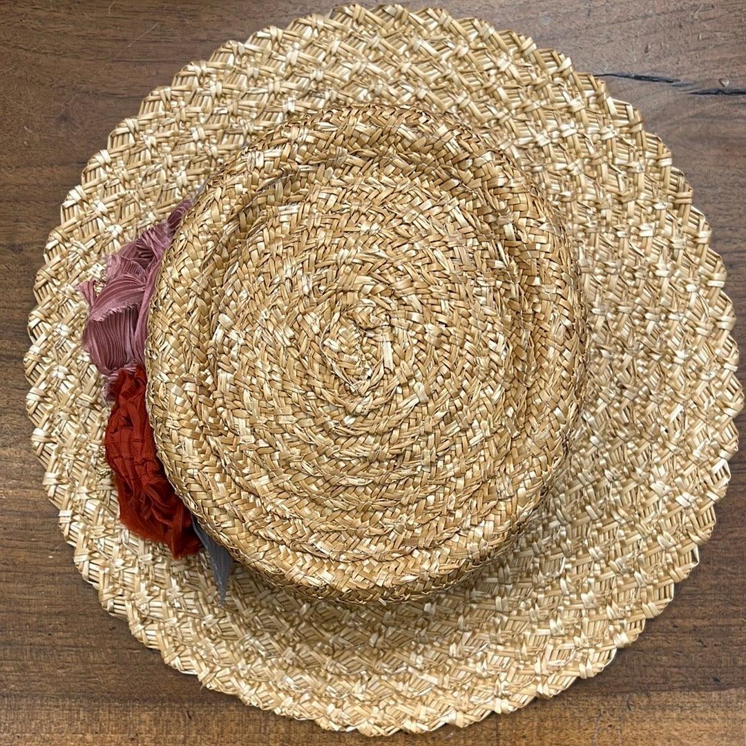 Cappello Pittore In Denim Con Fiore | Berretto Francese Artista | Unisex | Vestibilità Regolabile (56-59 Cm) | Ideale Primavera/Estate