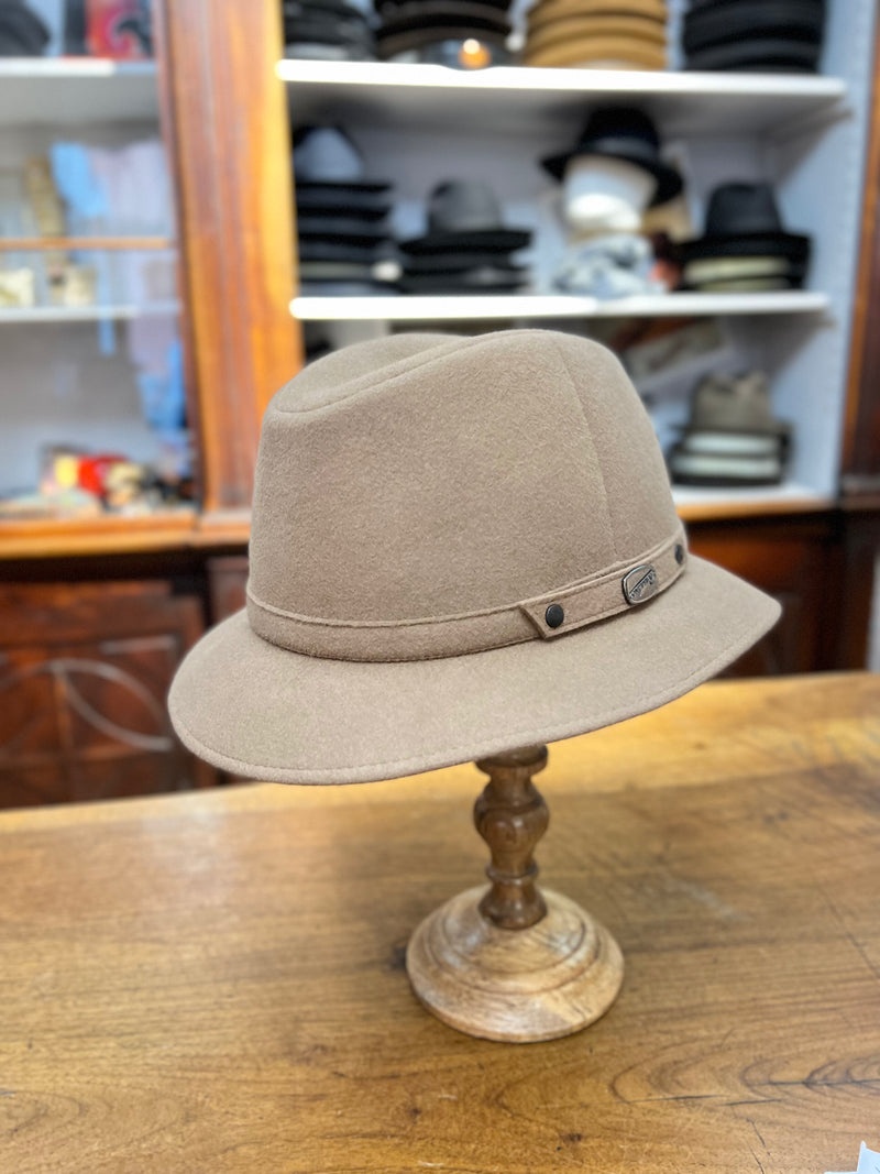 Cappello Borsalino Alessandria Pocket In Feltro color cammello