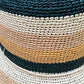Cappello Estivo per Donna Panama Crochet Righe Verde e Giallo - Cappelleria Bacca