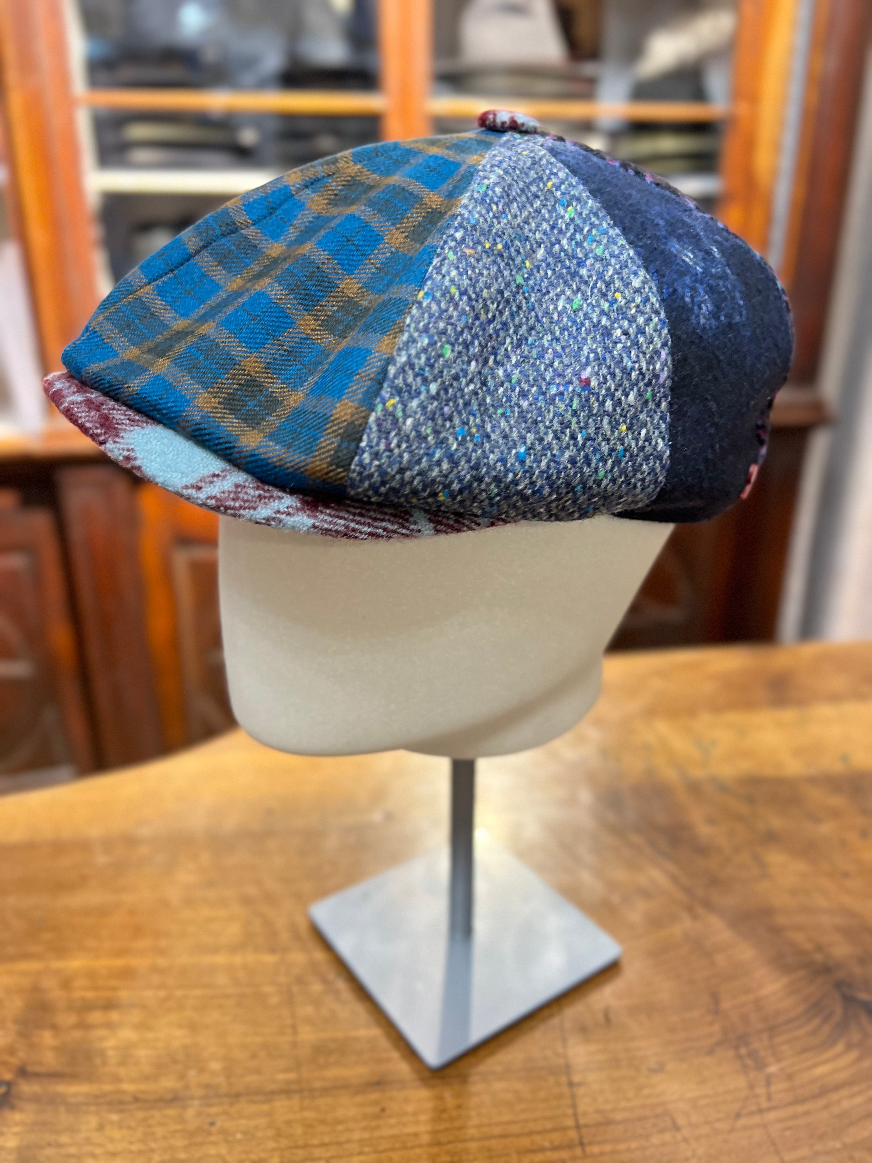 Coppola irlandese Patchwork Blu - Cappelleria Bacca