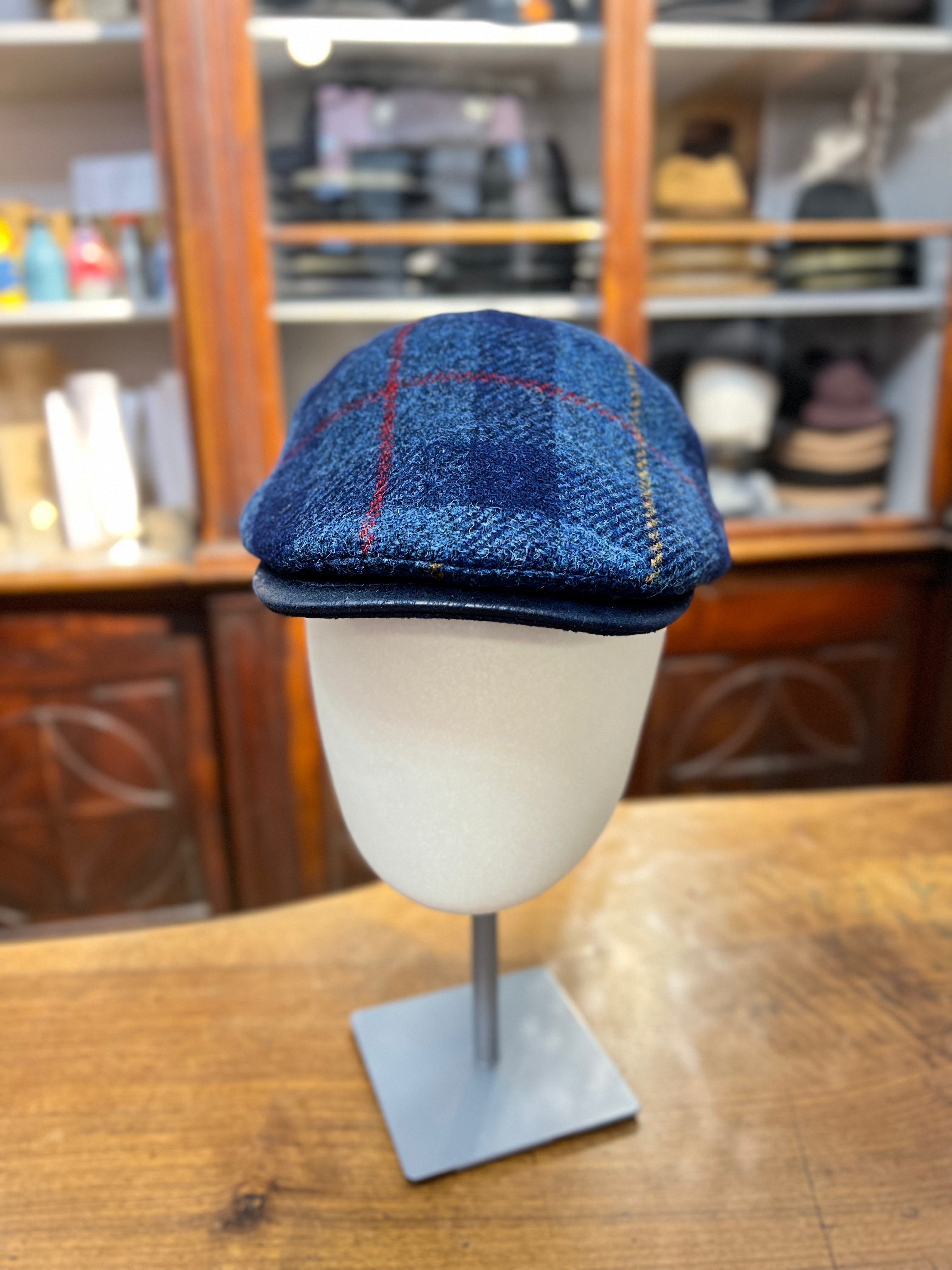 Coppola Inglese Blu Harris Tweed - Cappelleria Bacca