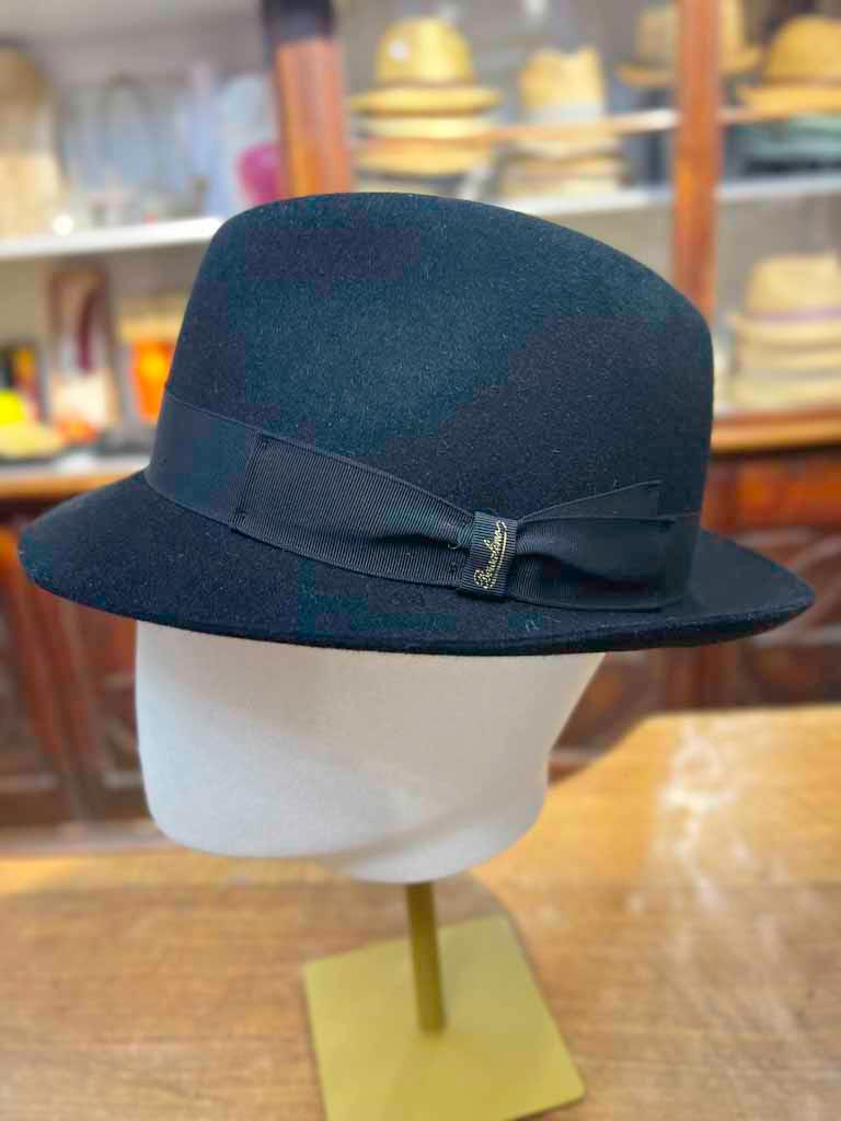 Rollable Pocket Felt Borsalino Hat Black 