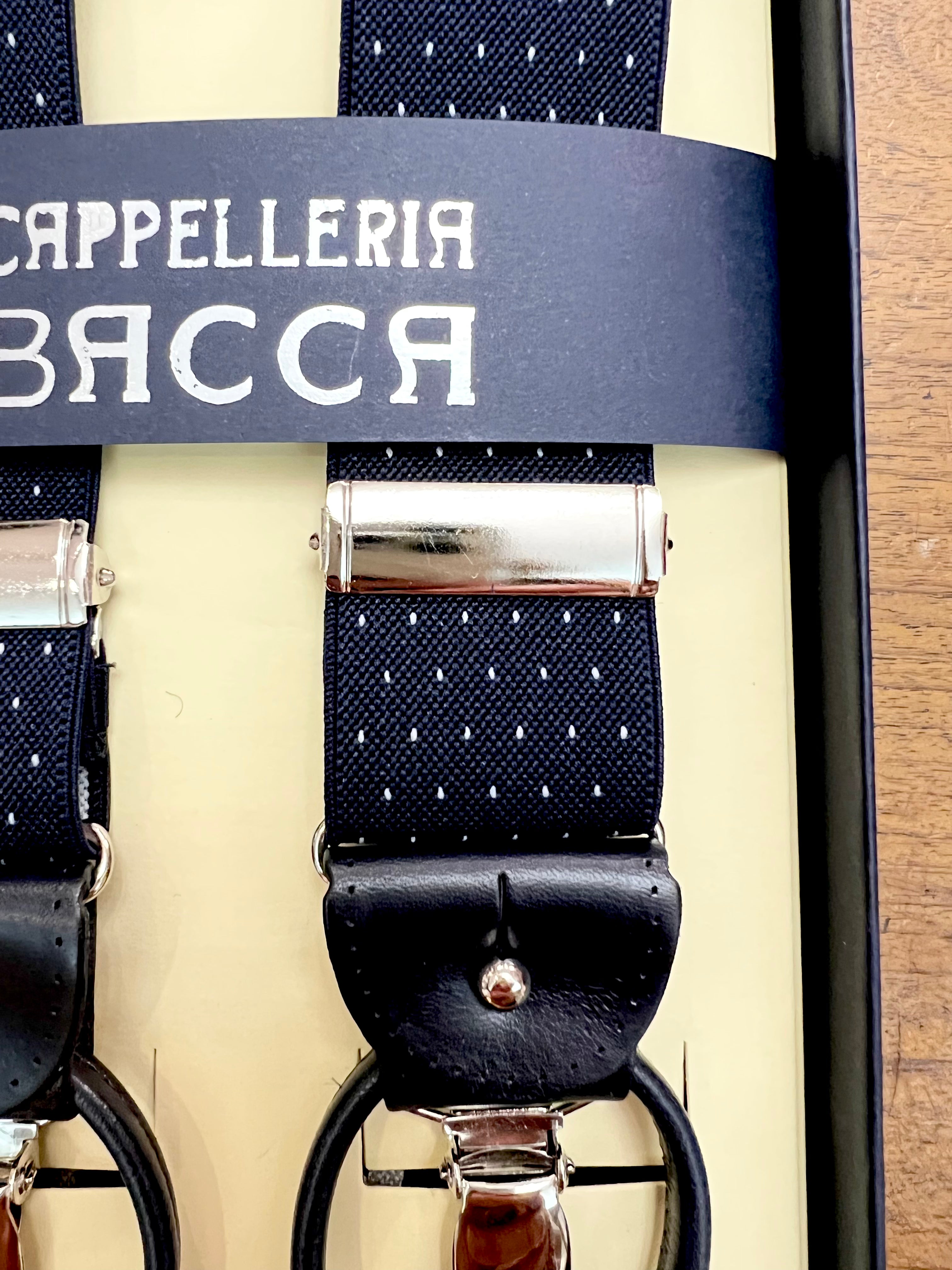 Bretelle Larghe Elastiche con Asole in Pelle - Cappelleria Bacca