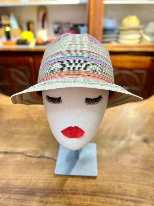 Cappello Cloche Grevi Donna In Tessuto Multicolor  Arrotolabile