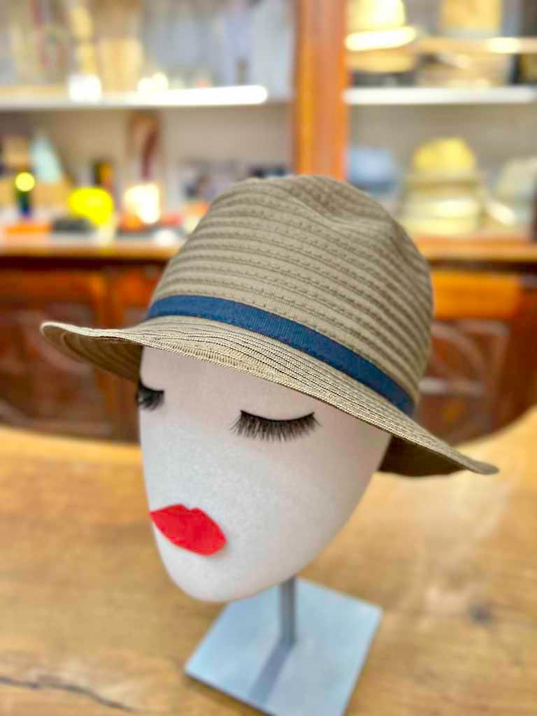 Cappello Grevi Marrone Trilby In Tessuto Arrotolabile