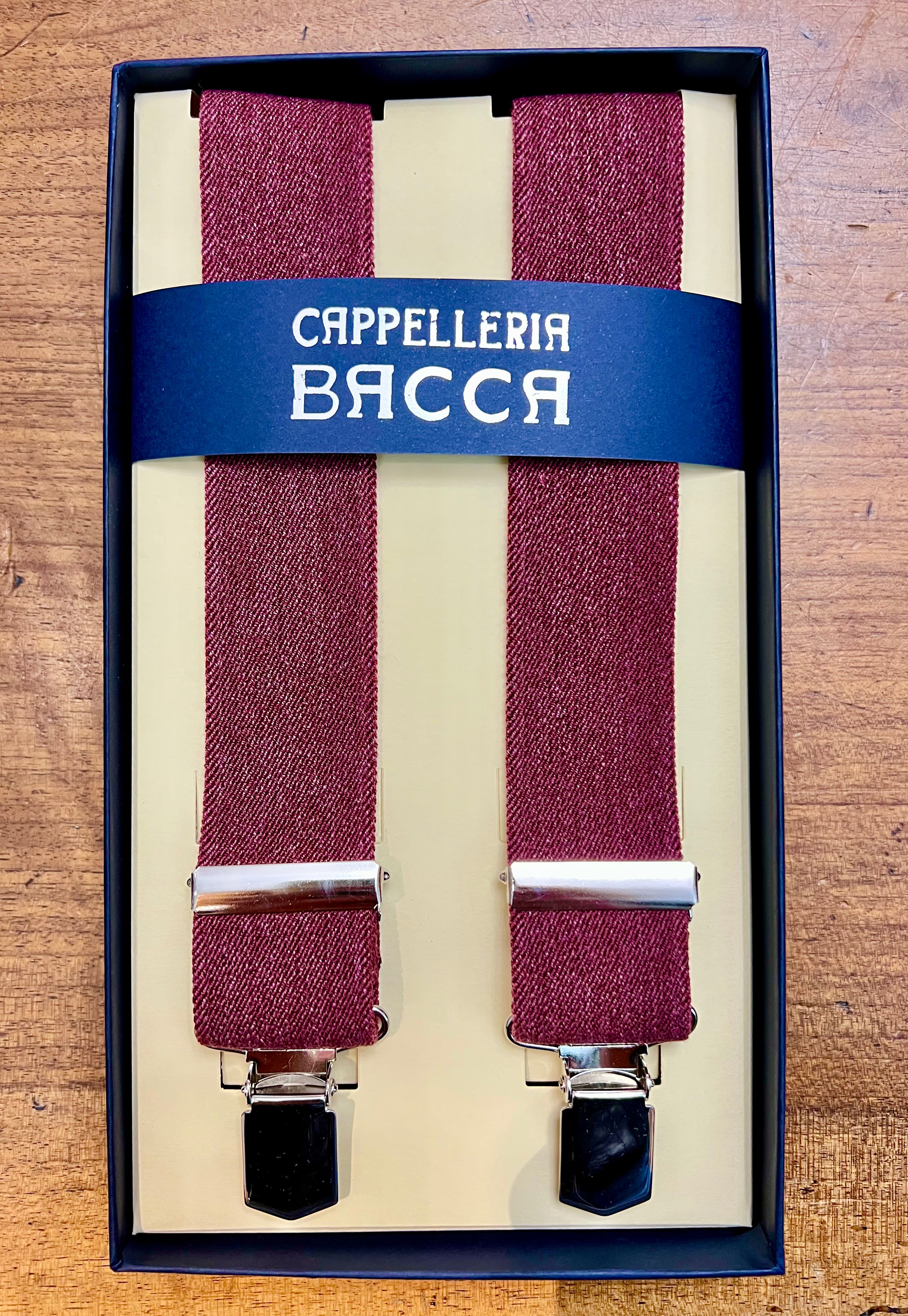 Bretelle Larghe Elastiche Bordeaux Jeans - Cappelleria Bacca