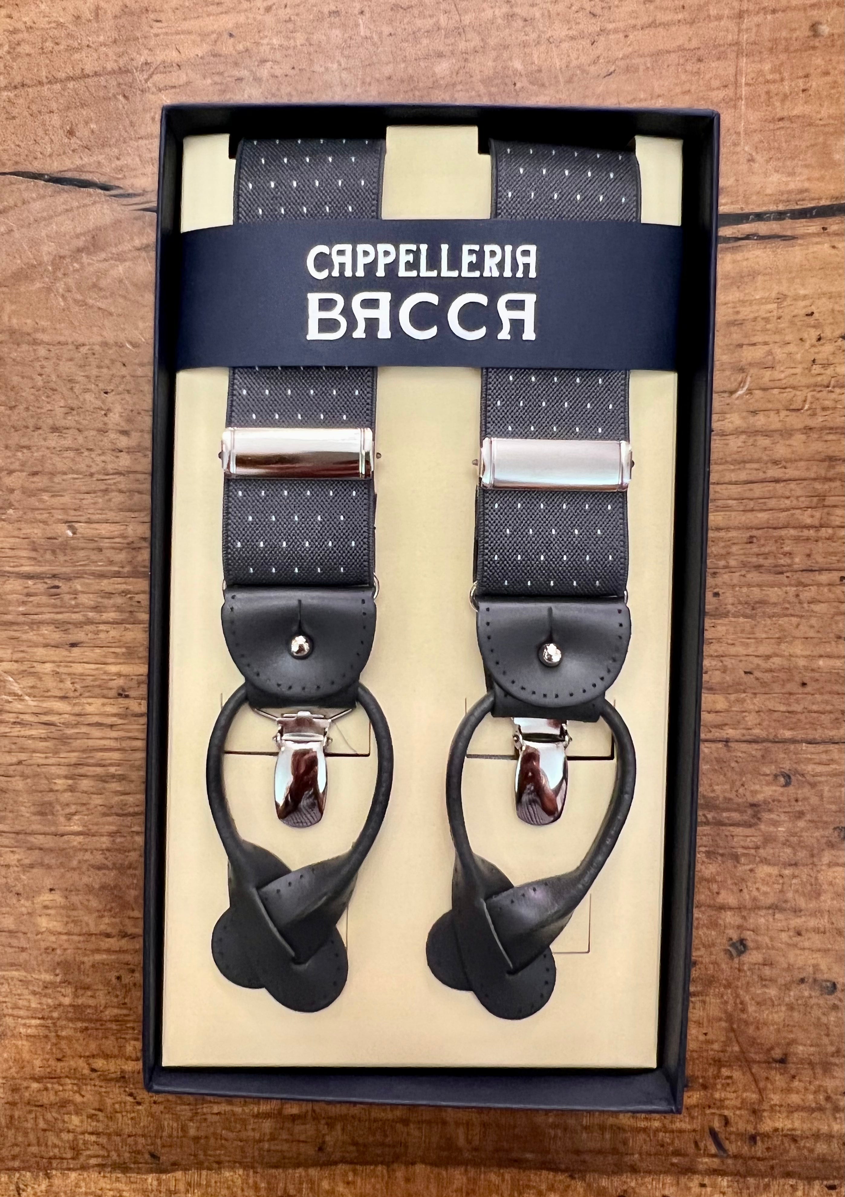 Bretelle Larghe Elastiche con Asole in Pelle - Cappelleria Bacca