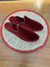 Friulane Originali Modello Sabot In Velluto Rosso Bordeaux – Scarpe Fatte A Mano