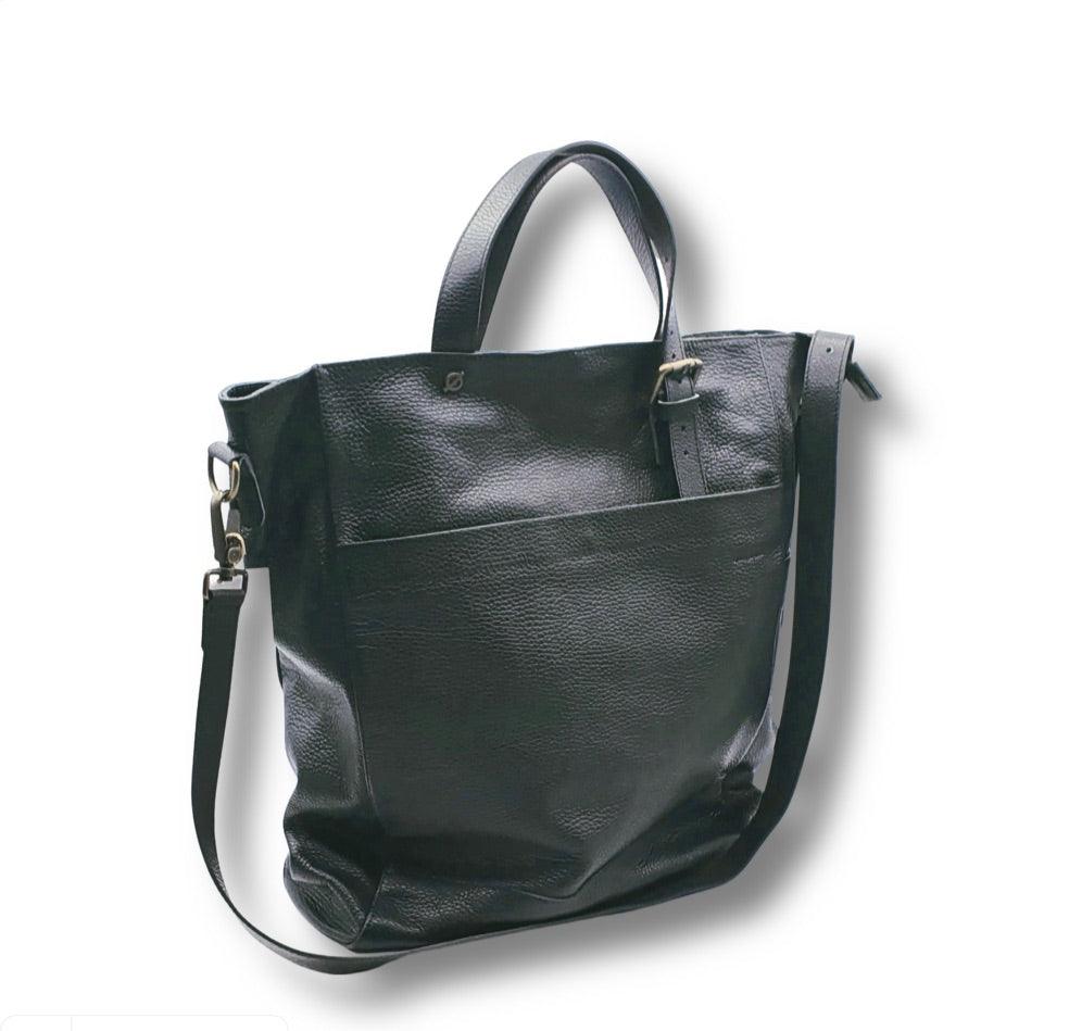 BORSA IN PELLE NERA - Cappelleria Bacca