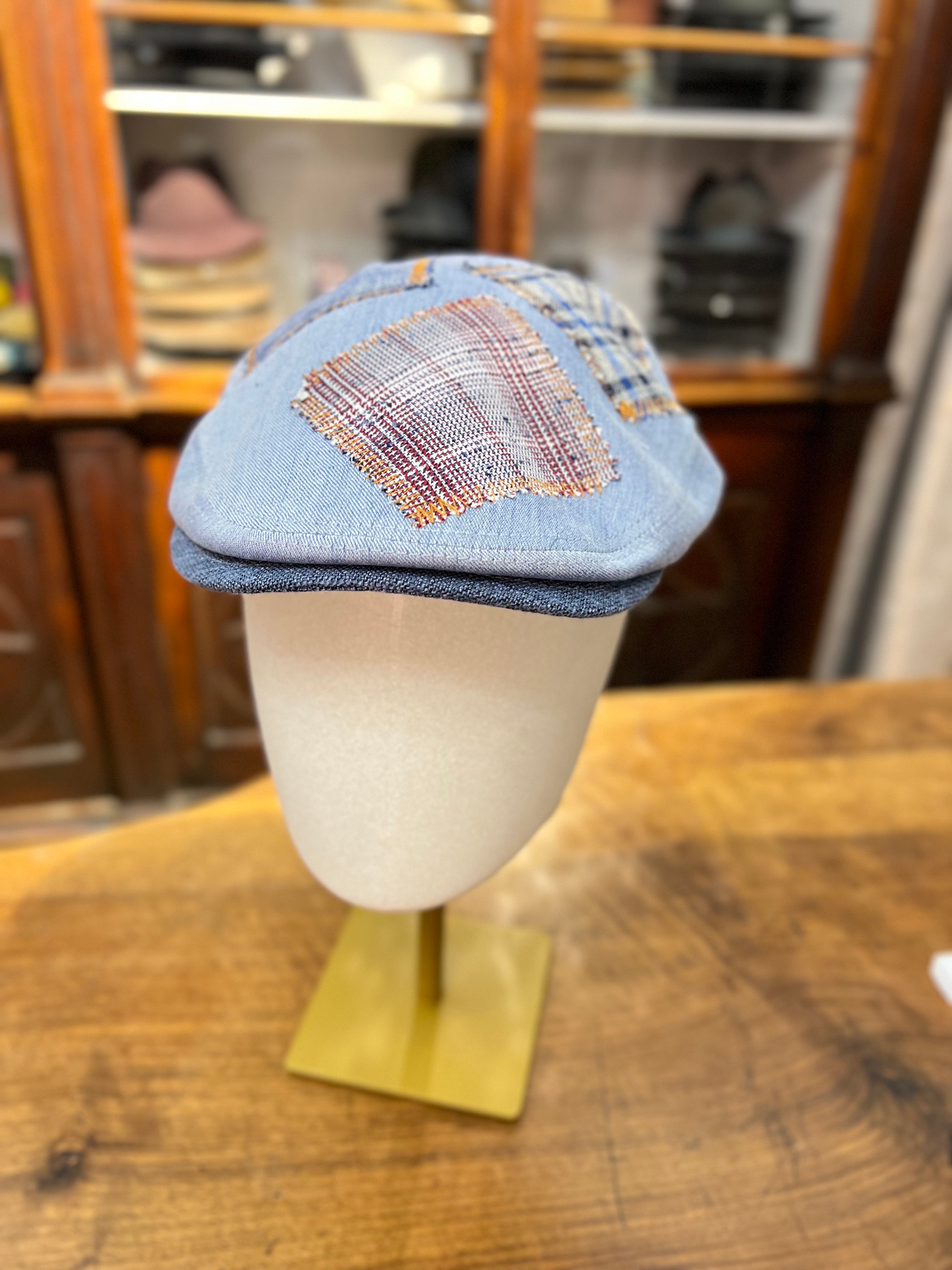 Blue Patchwork Irish Flat Cap