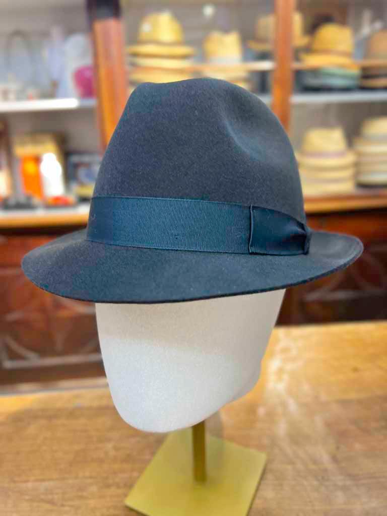 Rollable Pocket Felt Borsalino Hat Black 