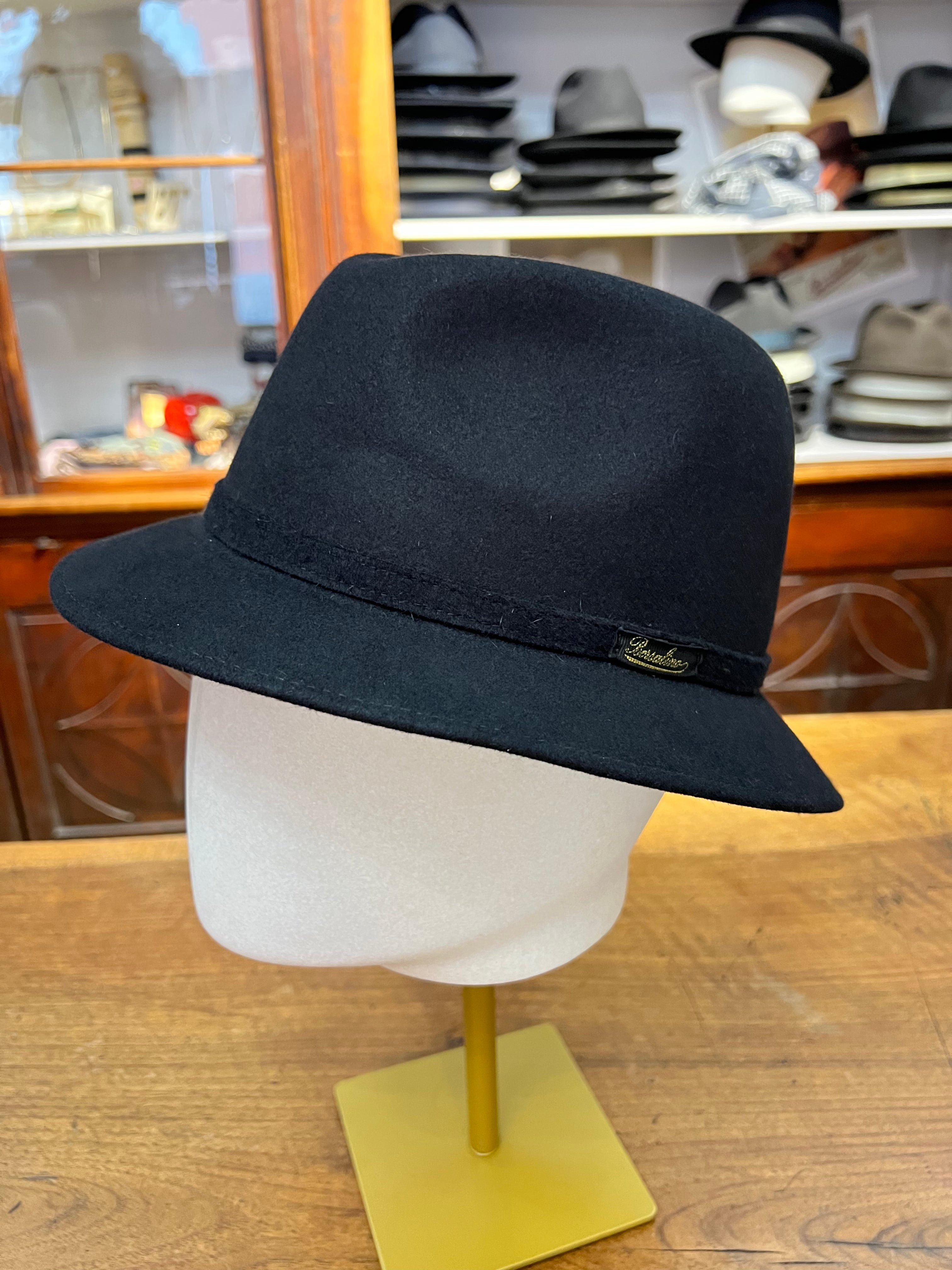 Cappello Borsalino In Feltro Arrotolabile Pocket Nero