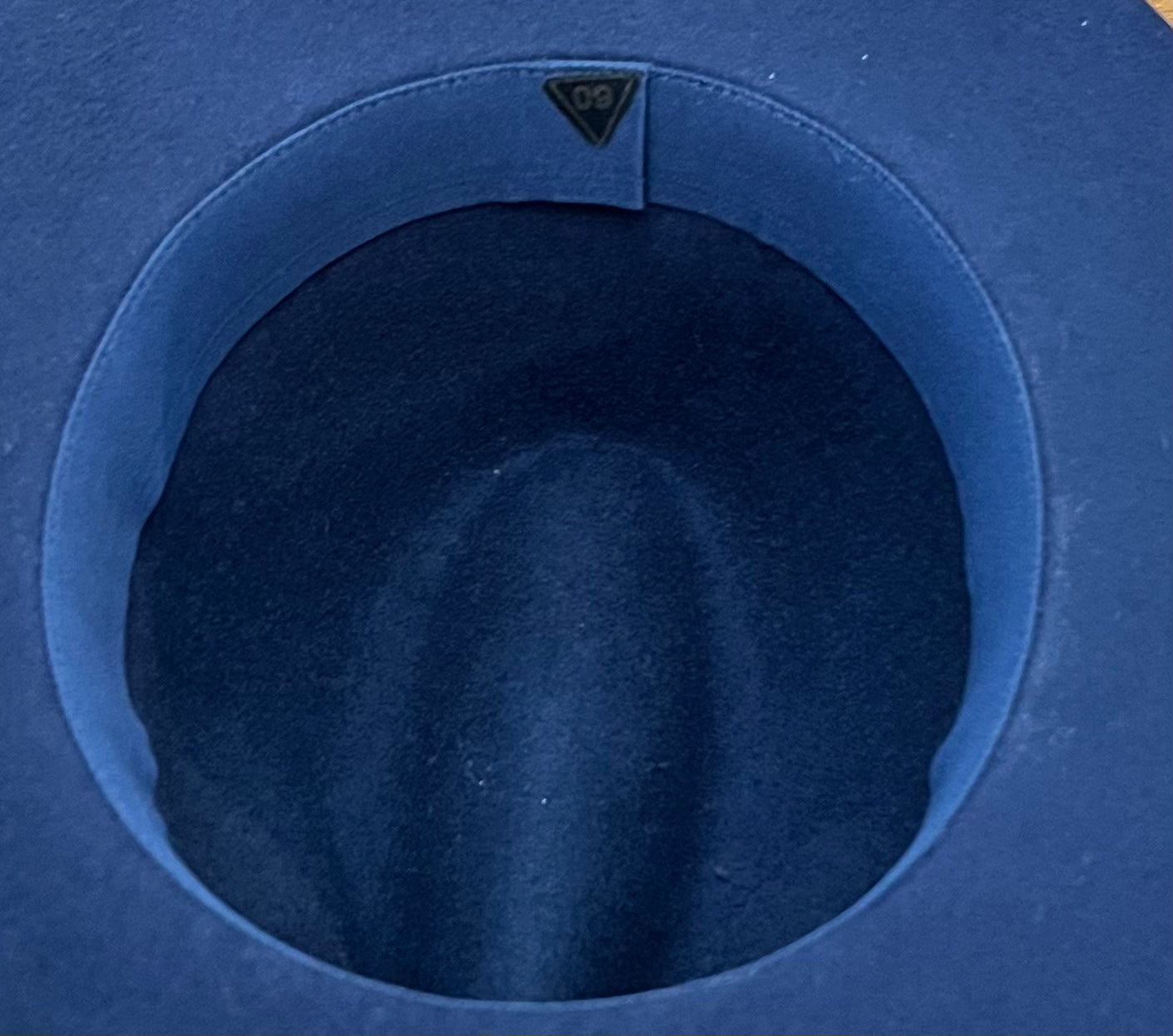 Cappello Tipico Tirolese Blu In Feltro di Lana - Cappelleria Bacca